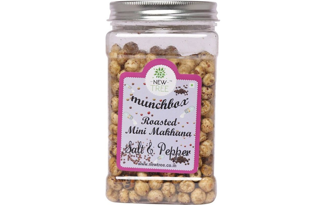 New Tree Munchbox Roasted Mini Makhana Salt & Pepper   Glass Jar  150 grams